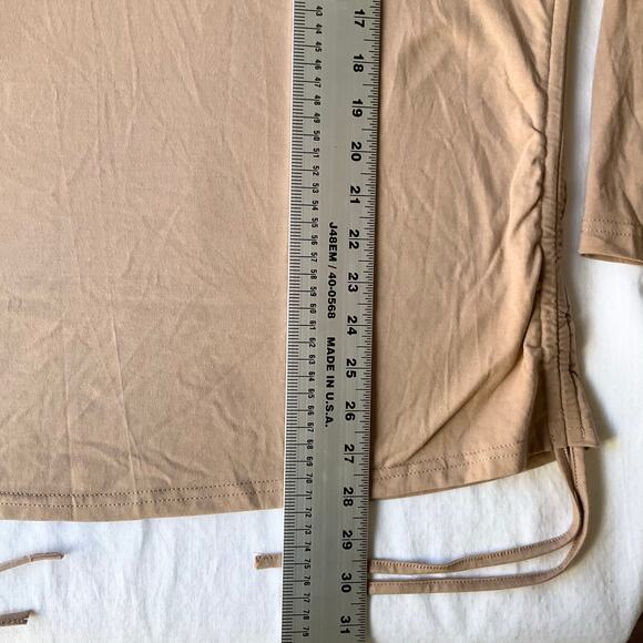 SHEIN Women’s 3/4 Sleeve V-neck Stretchy Blouse size L, Natural Beige - Picture 4 of 7